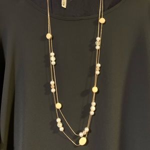 Beautiful Gold Layered 38” Station Necklace